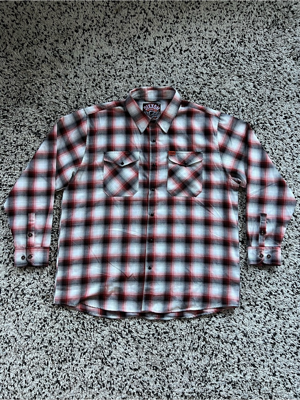 DIXXON Flannel Co The Eagle DTech Long Sleeve Shirt White Orange Snap Button 3XL